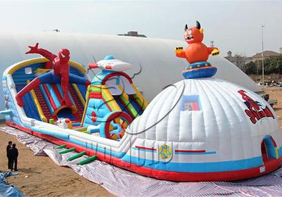 星际争霸儿童充气城堡蜘蛛侠滑梯户外气模玩具